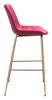 Tony Red & Gold Glam Velvet Barstool with Steel Frame