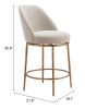 Nordhavn Modern Beige Swivel Counter Stool with Forged-Look Steel Frame