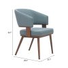 Poise Gray & Walnut Modern Fabric Dining Chair