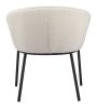 Essen Modern Teddy Fabric Dining Chair - Ivory