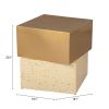 Cinza Gold and Beige Modern Iron Side Table