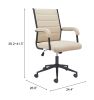 Auction Modern Beige Office Chair – Vinyl, Plywood & Steel