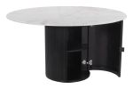 Izola Modern Mango Wood Dining Table with Storage - Black & White
