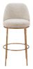 Nordhavn Modern Beige Swivel Barstool with Forged-Look Steel Frame