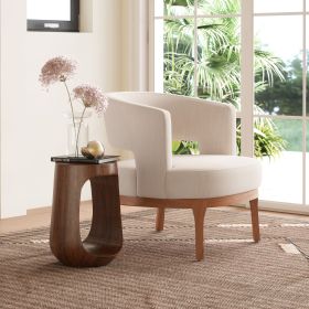 Okno Modern Mango Wood Sculptural Side Table