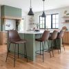 Byron Mid-Century Modern Vinyl Counter Stool - Brown