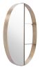 Latitude Antique Bronze Wall Mirror with Shelves