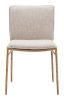 Nordvest Modern Performance Beige Fabric Dining Chair with Steel Frame