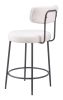 Blanca Modern Ivory Shearling-Style Counter Stool