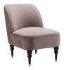 Bintulu Modern Taupe Velvet Accent Chair