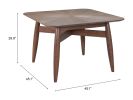 Silea Espresso Modern Square Rubberwood Dining Table