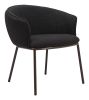 Essen Modern Teddy Fabric Dining Chair - Black & Bronze