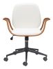 Ali Modern White Office Chair – Vinyl, Plywood & Steel