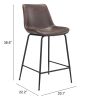 Byron Mid-Century Modern Vinyl Counter Stool - Brown