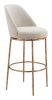 Nordhavn Modern Beige Swivel Barstool with Forged-Look Steel Frame