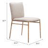 Nordvest Modern Performance Beige Fabric Dining Chair with Steel Frame