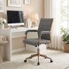 Auction Contemporary Beige Office Chair – Vinyl, Plywood & Steel