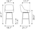 Keppel Modern Swivel Vinyl Barstool - Black & Bronze