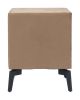 Modern Brown Two-Drawer Polyester Side Table with Steel Frame