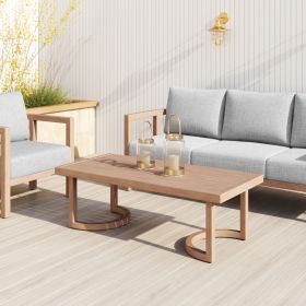 Leto Brown Modern Aluminum Coffee Table