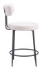 Blanca Modern Ivory Shearling-Style Counter Stool