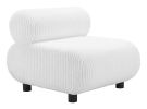 Rahat White Modern Channeled Polyester Accent Chair