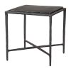 Cloe Black Modern Cast Glass Side Table