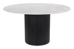 Izola Modern Mango Wood Dining Table with Storage - Black & White