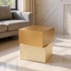 Cinza Gold and Beige Modern Iron Side Table
