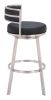 Gimsby Modern Deco Glam Swivel Barstool - Black