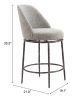 Nordhavn Gray Industrial Modern Swivel Counter Stool