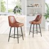 Keppel Glam Art Deco Swivel Counter Stool - Brown
