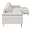 Bliss Modern Genuine Leather Sectional with Steel Legs