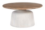 Goblet Brown & White Modern Mango Wood Coffee Table