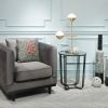 Waterloo White & Bronze Mid-Century Modern Table Lamp with Frosted Glass