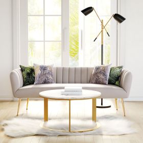 Deco Art Deco Velvet Sofa with Gold Legs
