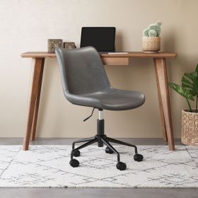 Byron Mid-Century Modern Vinyl Office Chair - Gray