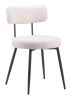 Blanca Modern Ivory Dining Chair with Black Steel Frame
