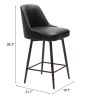 Keppel Modern Swivel Vinyl Counter Stool - Black & Bronze