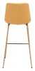 Tony Yellow & Gold Glam Velvet Barstool with Steel Frame