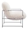 Pelut Modern Shearling-Style Accent Chair with Steel Frame