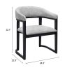 Anasa Modern Gray Dining Chair – Polyester Fabric & Rubberwood