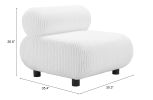 Rahat White Modern Channeled Polyester Accent Chair