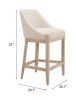 Calmo Beige Modern Upholstered Counter Stool