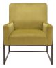 Modern Deco Olive Velvet Accent Chair with Steel Base