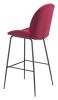Miles Glam Red Faux Leather Barstool with Matte Black Steel Frame
