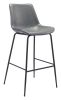 Byron Mid-Century Modern Vinyl Barstool - Gray