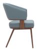 Poise Gray & Walnut Modern Fabric Dining Chair