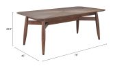 Silea Espresso Modern Rectangular Rubberwood Dining Table