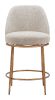 Nordhavn Modern Beige Swivel Counter Stool with Forged-Look Steel Frame